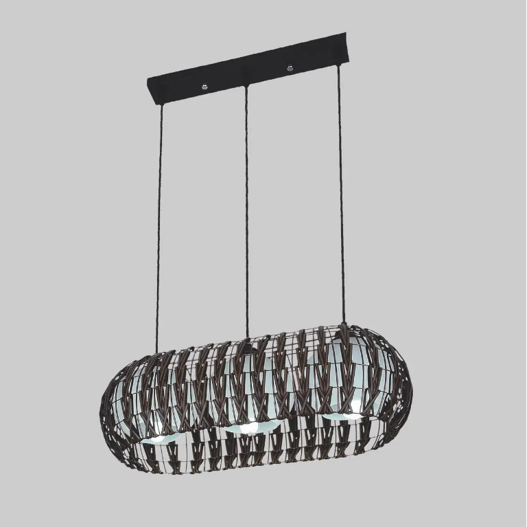 Люстра модерн плетенная на 3 лампы Коричневый (07-6340-3) Люстра модерн плетенная на 3 лампы Коричневый (07-6340-3)