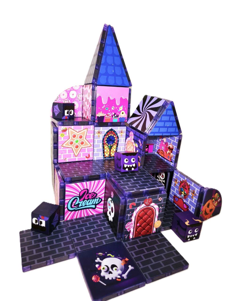 Конструктор магнітний Monster Замок з привидами для дітей 52 деталі (29610657)