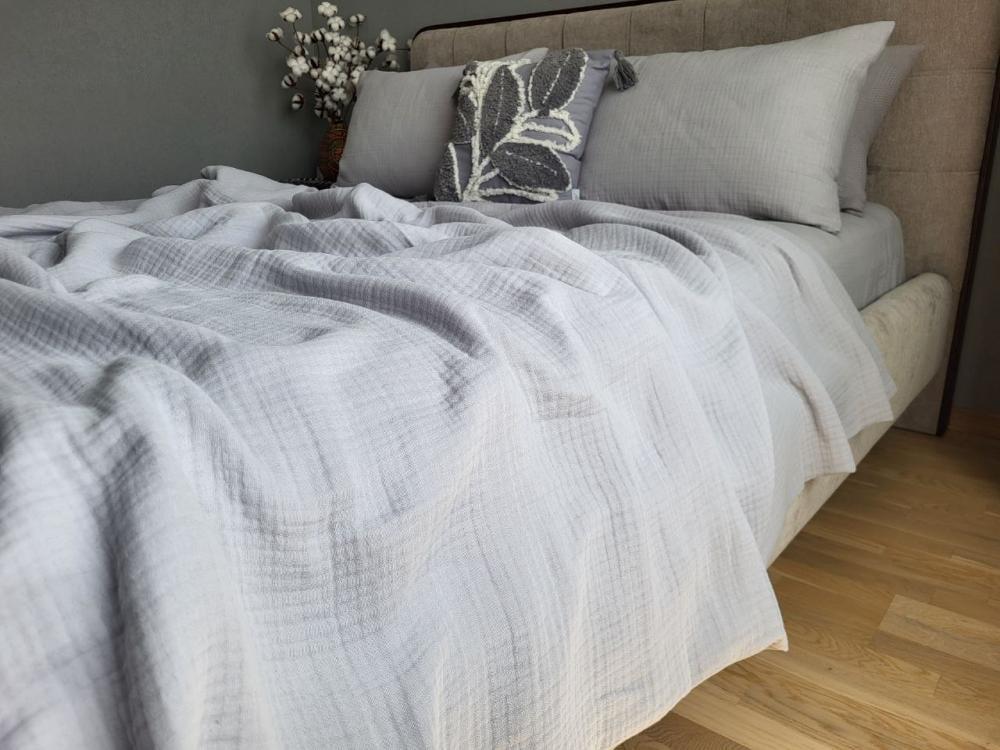 Покрывало детское муслин 110x140 см Single Grey (10003) - фото 2 Покрывало детское муслин 110x140 см Single Grey (10003) - фото 2