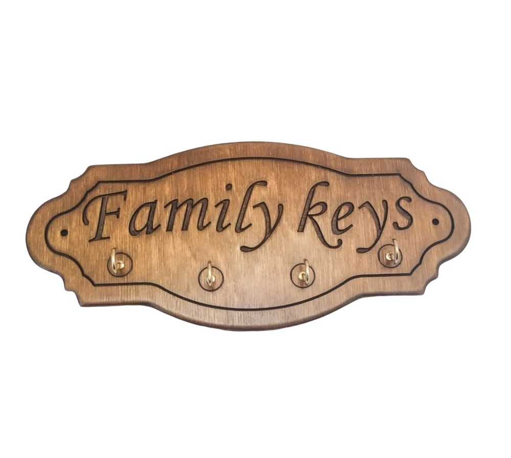 Настенная ключница из дерева ручной работы на 4 ключа (60405-Нов)