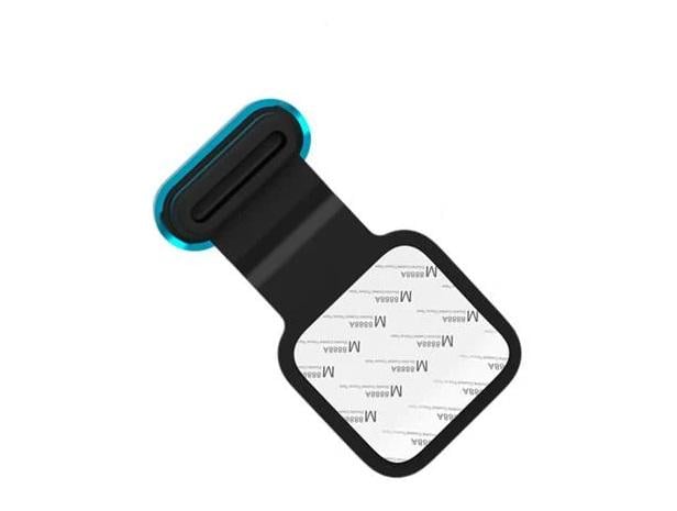 Заглушка металлическая Type-C на смартфон для защиты от грязи и пыли с черной крепью Голубой