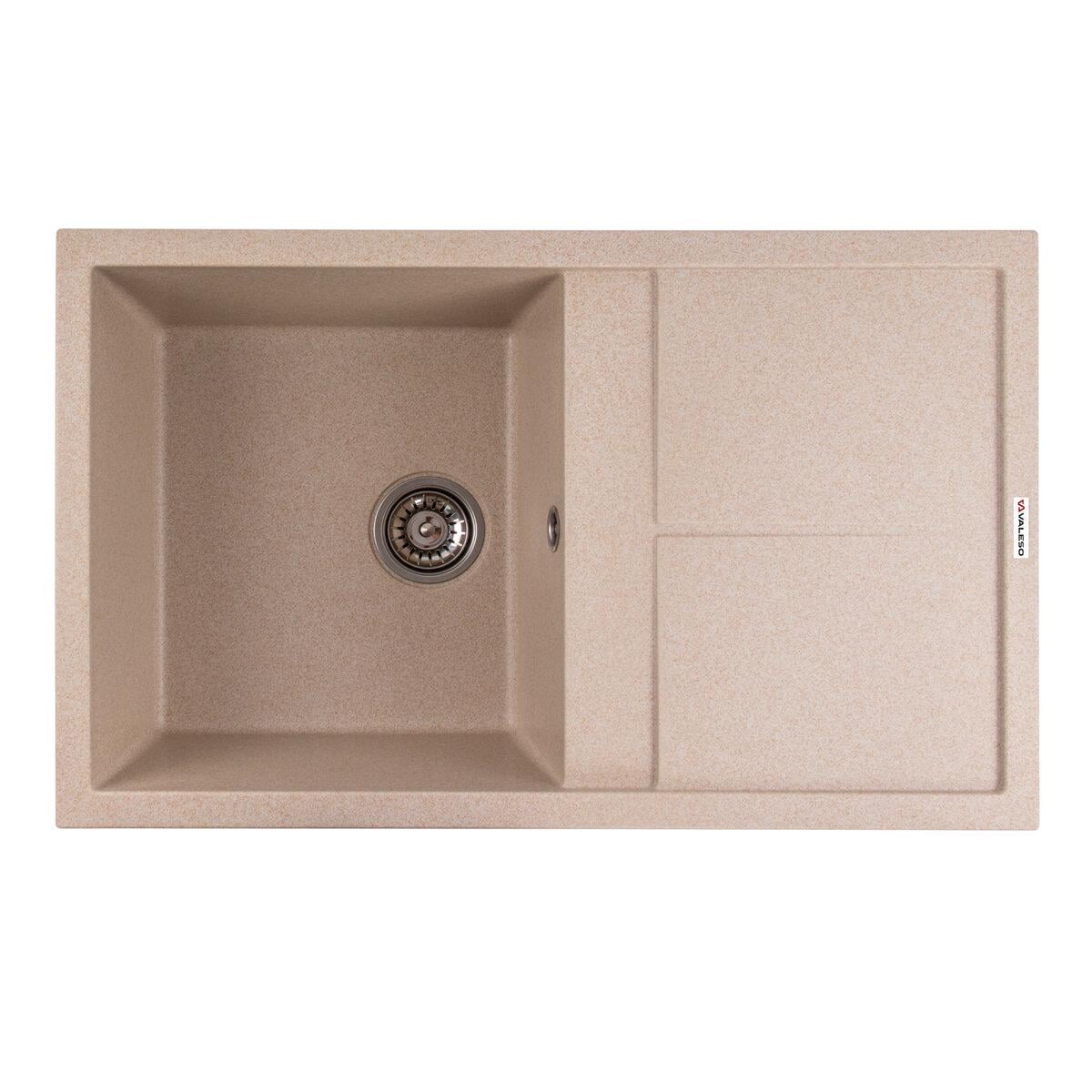 Мойка для кухни гранитная врезная Valeso Selena прямоугольная 790x500 мм Сафари матовый (SP000047451)