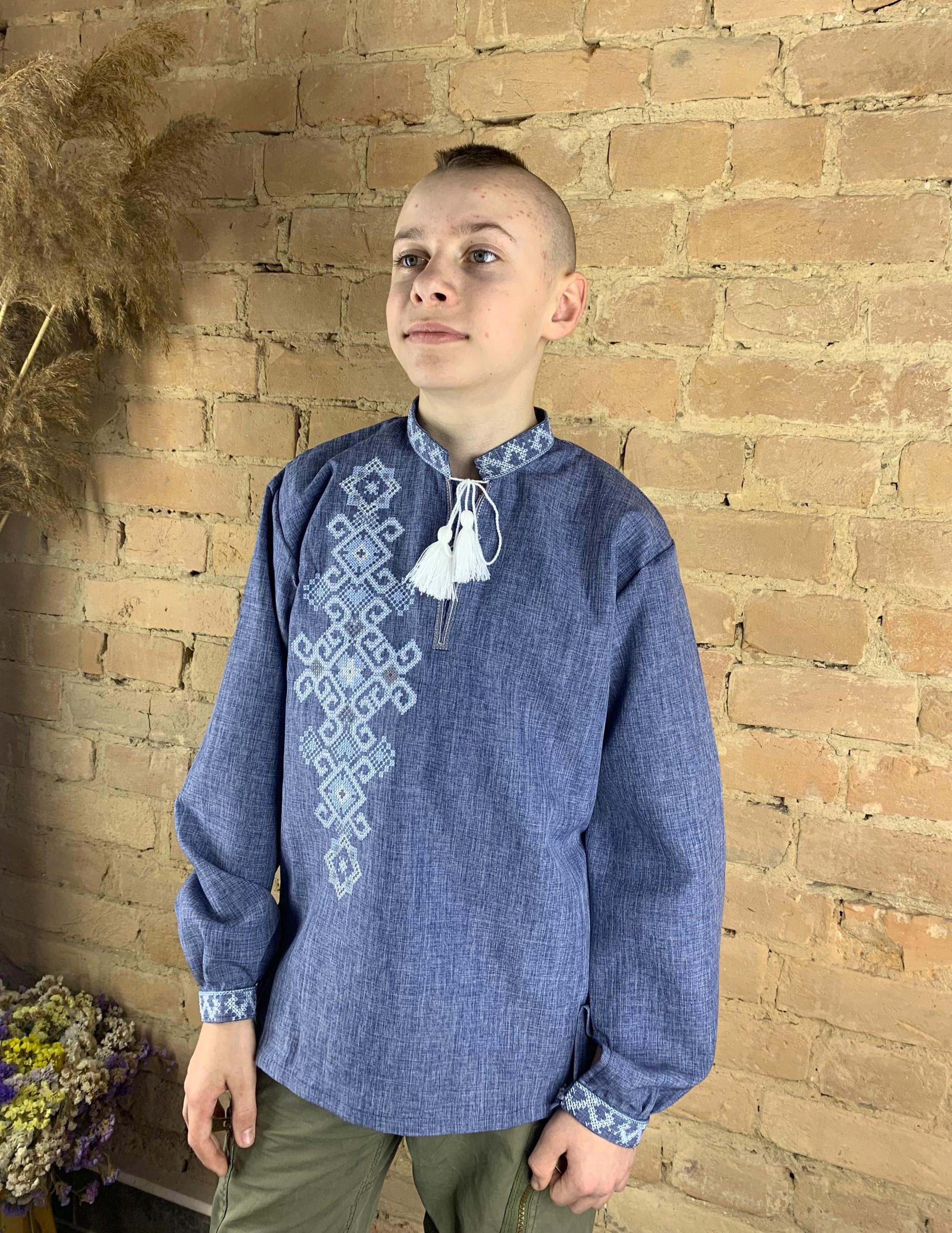 Вышиванка подростковая для мальчика Фламинго светлое с вышивкой на спине р. 44 (77109/44) - фото 2 Вышиванка подростковая для мальчика Фламинго светлое с вышивкой на спине р. 44 (77109/44) - фото 2