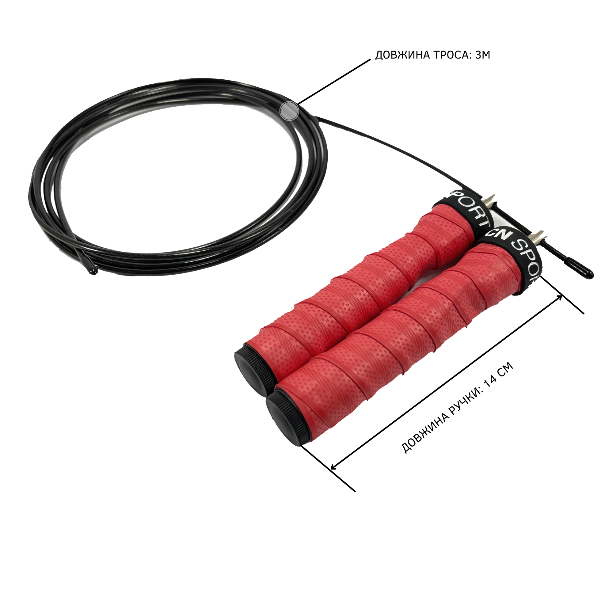 Скакалка швидкісна для кросфіта CN SPORT Speed Rope PRO+ Red (UF12464) - фото 6