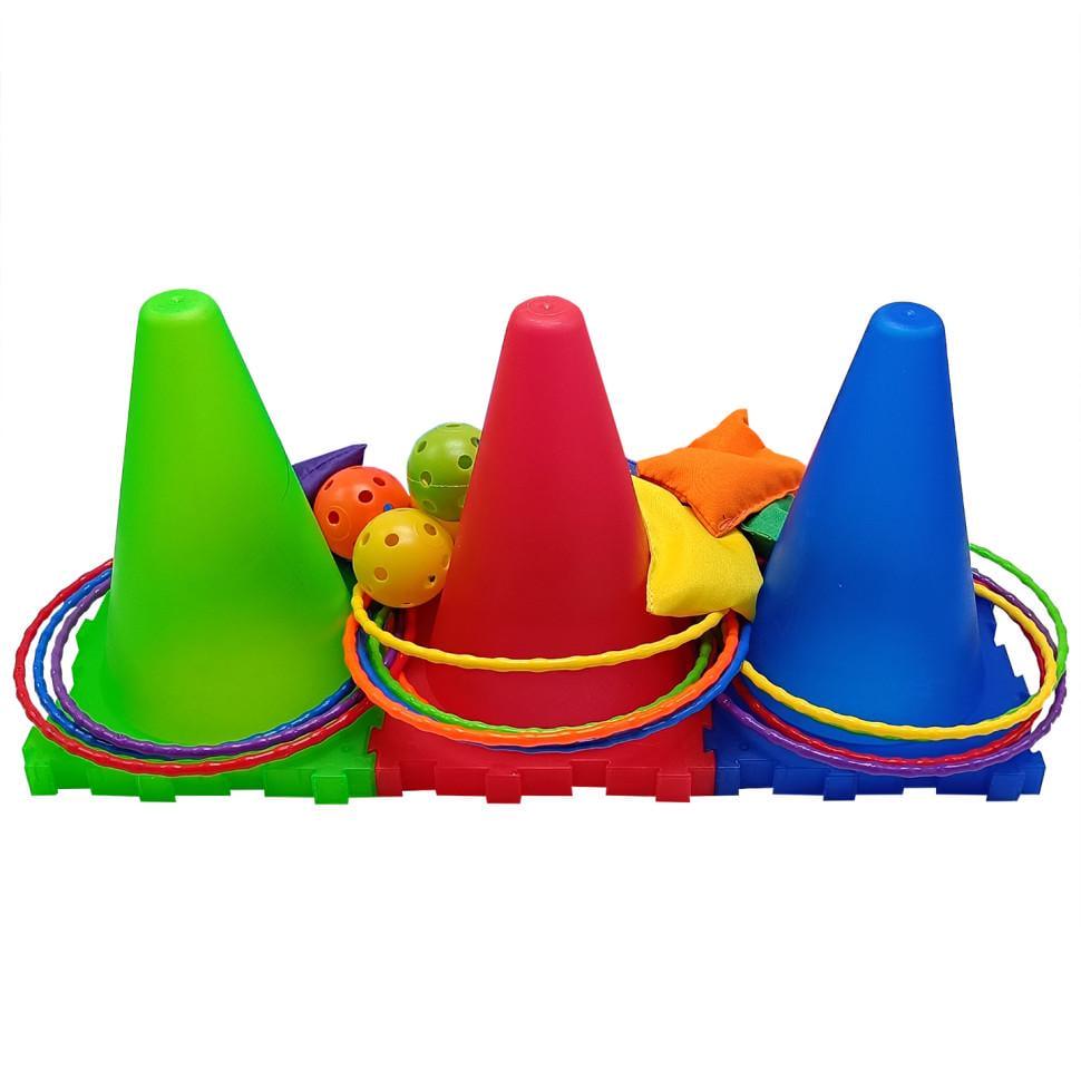 Дитячий ігровий набір Конуси 2888-19A 3в1 6 м'ячиків/3 конуси/12 кілець/6 мішечків для метання (26130755)