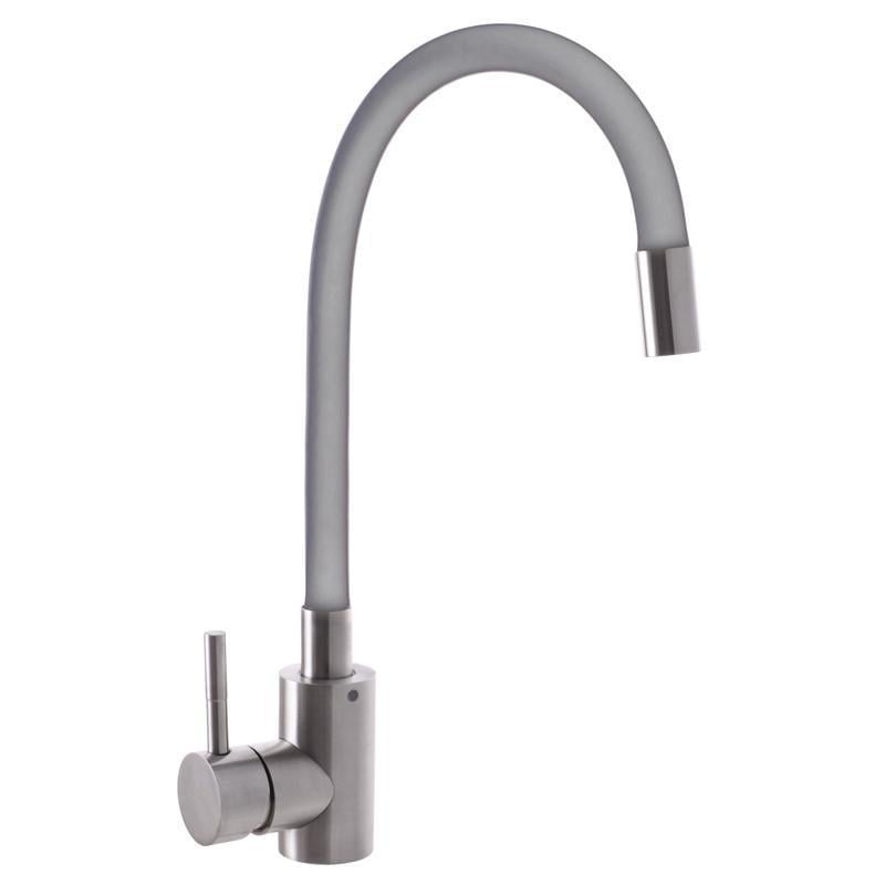 Смеситель кухонный MIXXUS SUS 011 с силиконовым изливом Серый (SS2799)