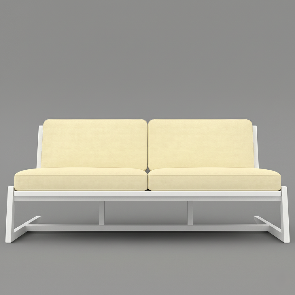 Диван металевий AVVS tech Атлас вуличний лофт рогожка 126 см Бежевий/Білий (30222917) - фото 2