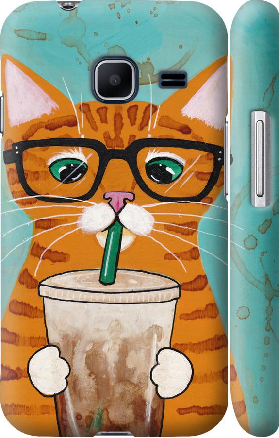 Чохол на Samsung Galaxy J1 Mini J105H Зеленоокий кіт в окулярах (4054m-258-42517)