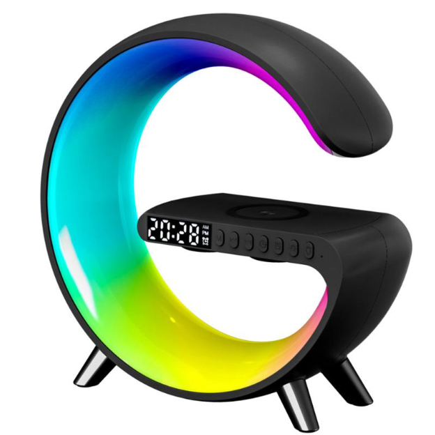 Лампа-ночник настольная RGB 2663 светодиодная с беспроводной зарядкой Черный