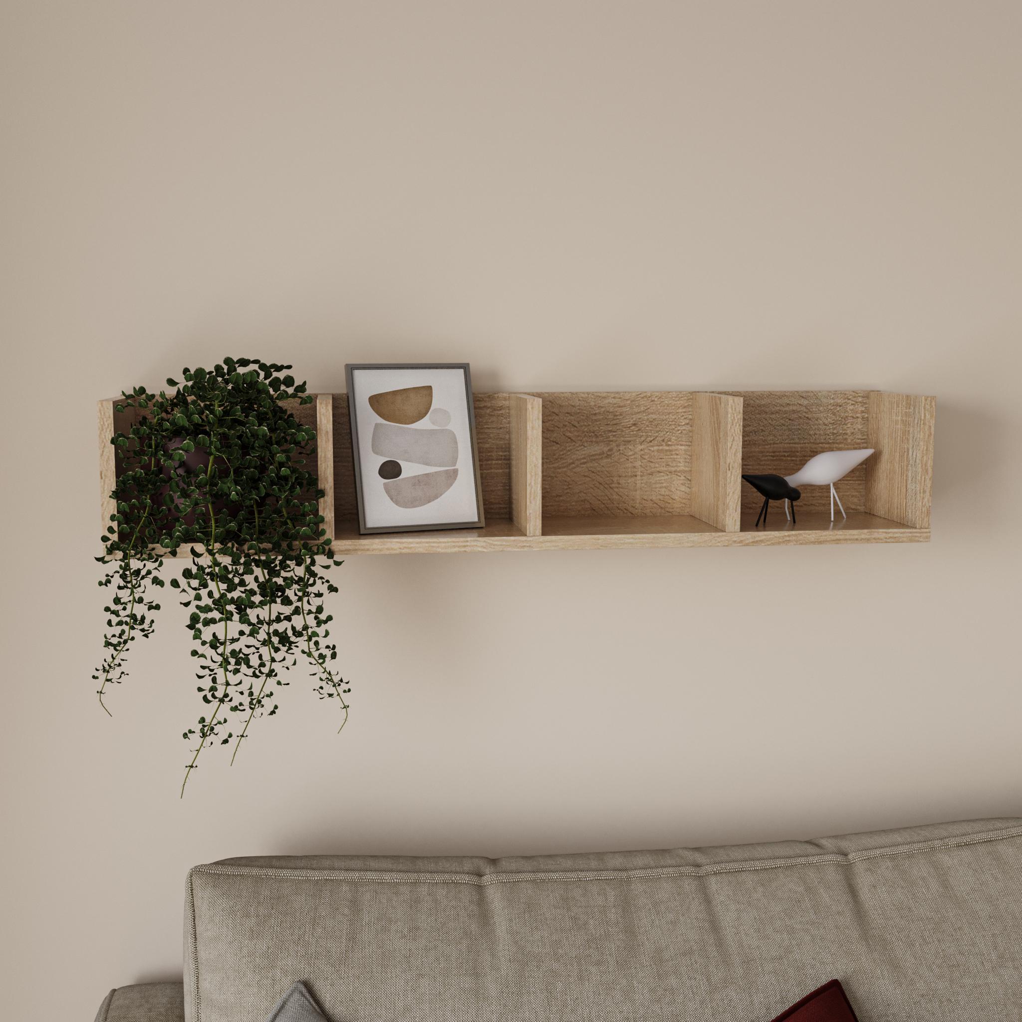 Полиця підвісна 914х166х166 мм на 4 відкриті відділи Дуб Сонома (GT-31)