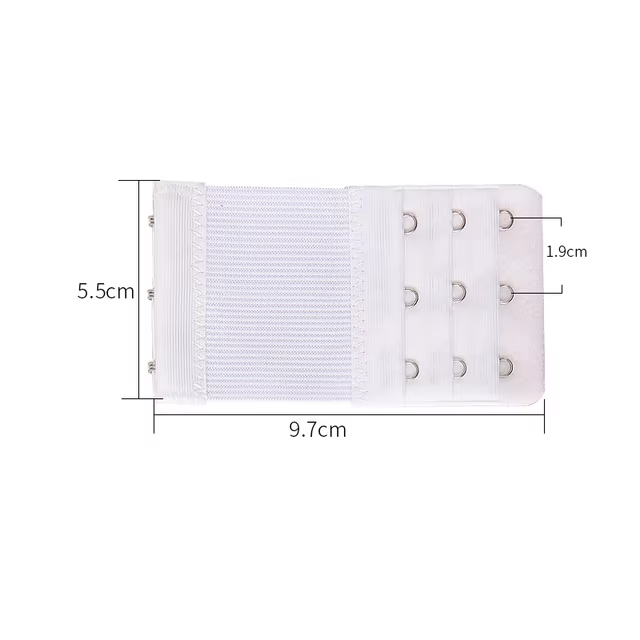 Подовжувач для бюстгальтера на 3 гачки 3 ряди з гумкою Білий (2363856005) - фото 7