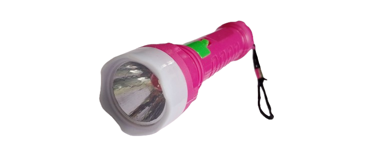 Фонарь ручной на батарейках 3хАG10 LED 918 120х30х25 мм Розовый (1797F)