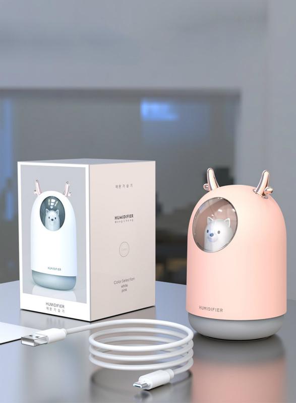 Увлажнитель воздуха Домашний любимец USB Aroma Humidifier M106 с LED-подсветкой на 7 цветов Розовый (1139) - фото 9