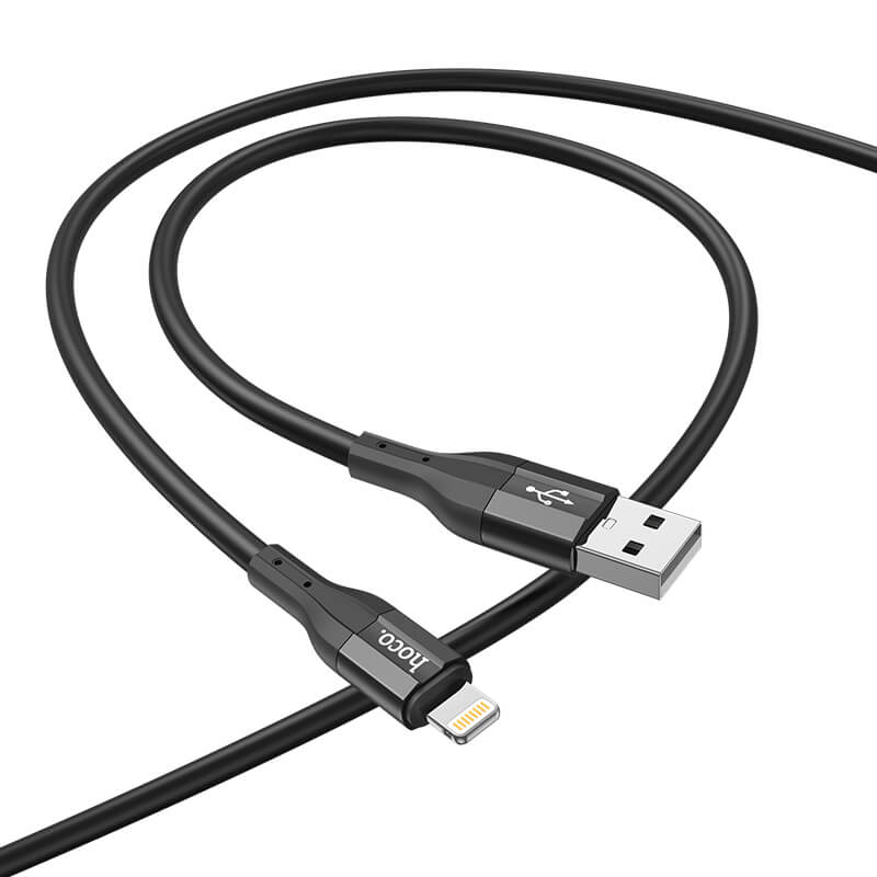 Кабель Hoco Lightning Creator silicone charging data cable X72 2,4 A 1 м Black (547318) - фото 2