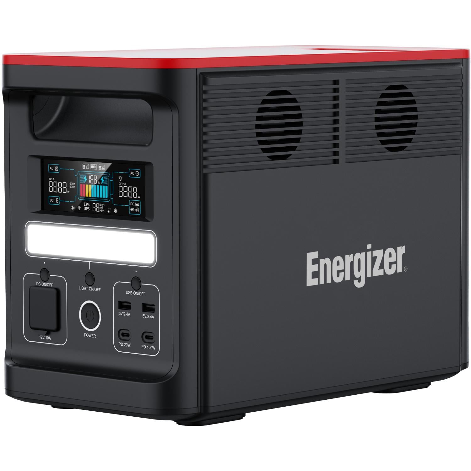 Зарядная станция портативная Energizer 1800W 1536 Вт/ч AC LiFePo4 MPPT UPS Type-C PD 100 Вт Black (PPS1500W2F)