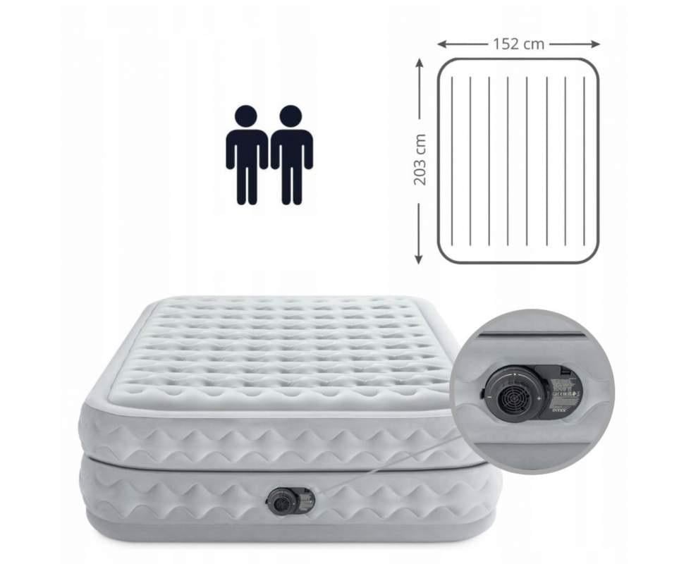 Матрас надувной двухместный Intex 152 х 203 х 51 см со встроенным насосом (64490) - фото 5 Матрас надувной двухместный Intex 152 х 203 х 51 см со встроенным насосом (64490) - фото 5