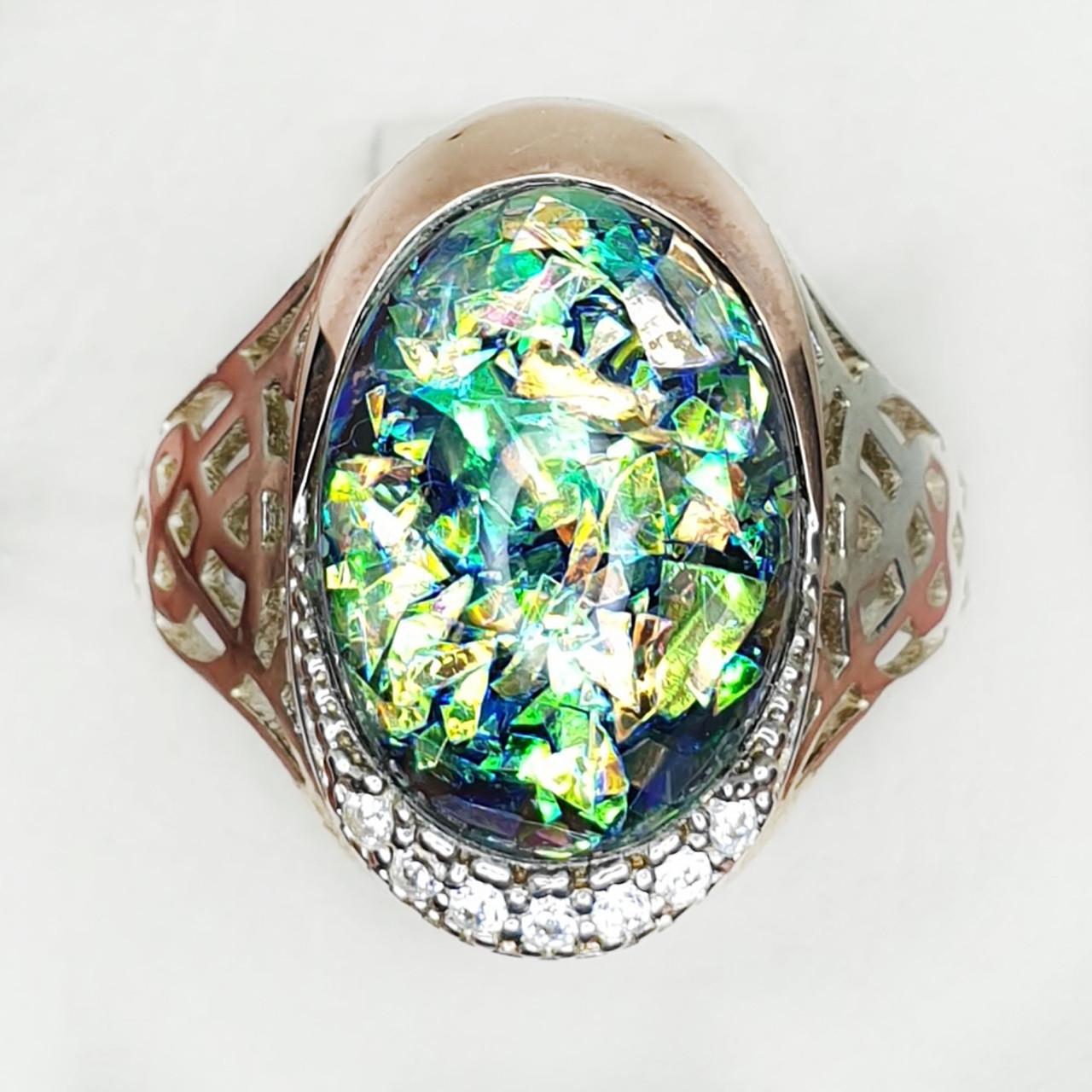 Кольцо серебряное с опалом р. 17 2,95 г (1416774255)
