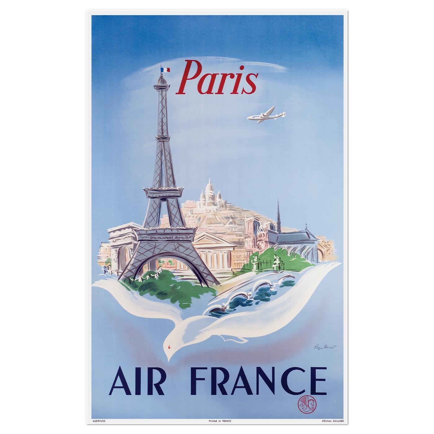 Плакат авиационный Air France Париж 1952 53x84 см (0338) Плакат авиационный Air France Париж 1952 53x84 см (0338)