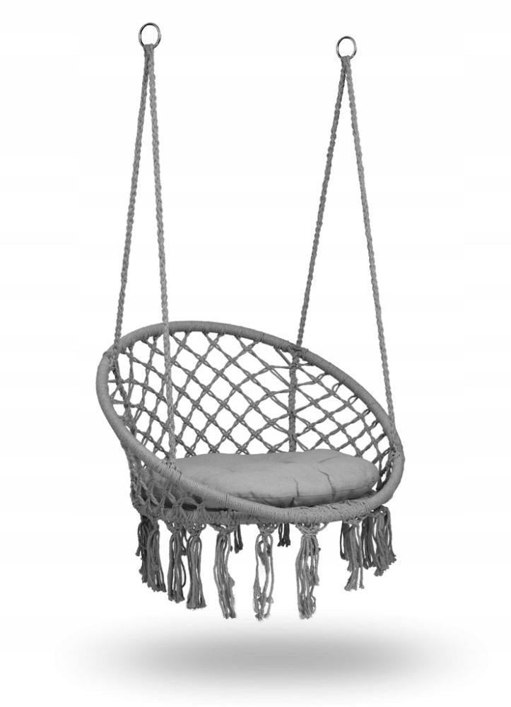 Кресло подвесное бразильское качели Bonro B-092-2 с крепкой конструкцией и подушкой до 120 кг Серый (147-76-42400926) Кресло подвесное бразильское качели Bonro B-092-2 с крепкой конструкцией и подушкой до 120 кг Серый (147-76-42400926)