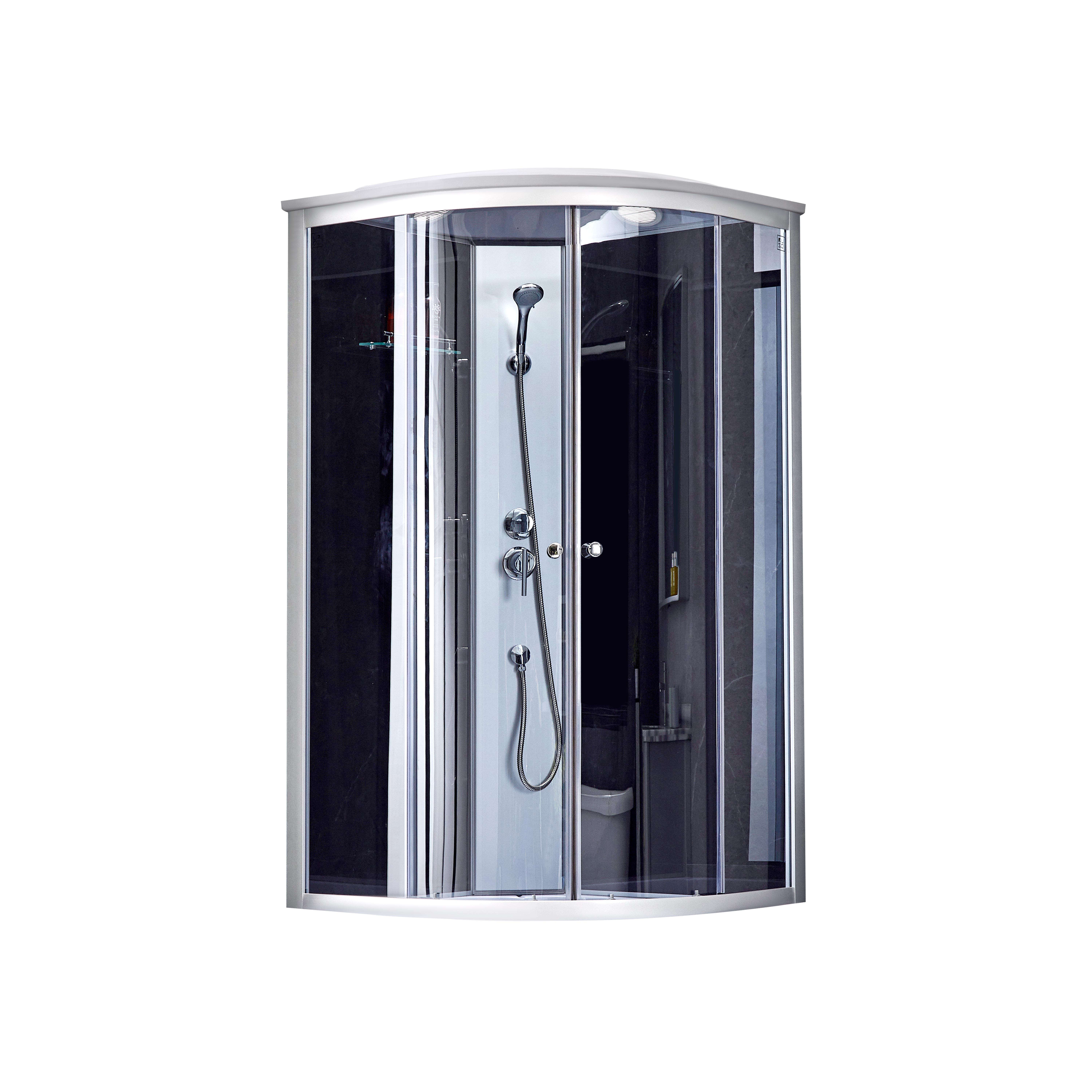 Душовий бокс Lidz Tani SB80x80.SAT.HIGH.GR скло тоноване 4 мм без піддону