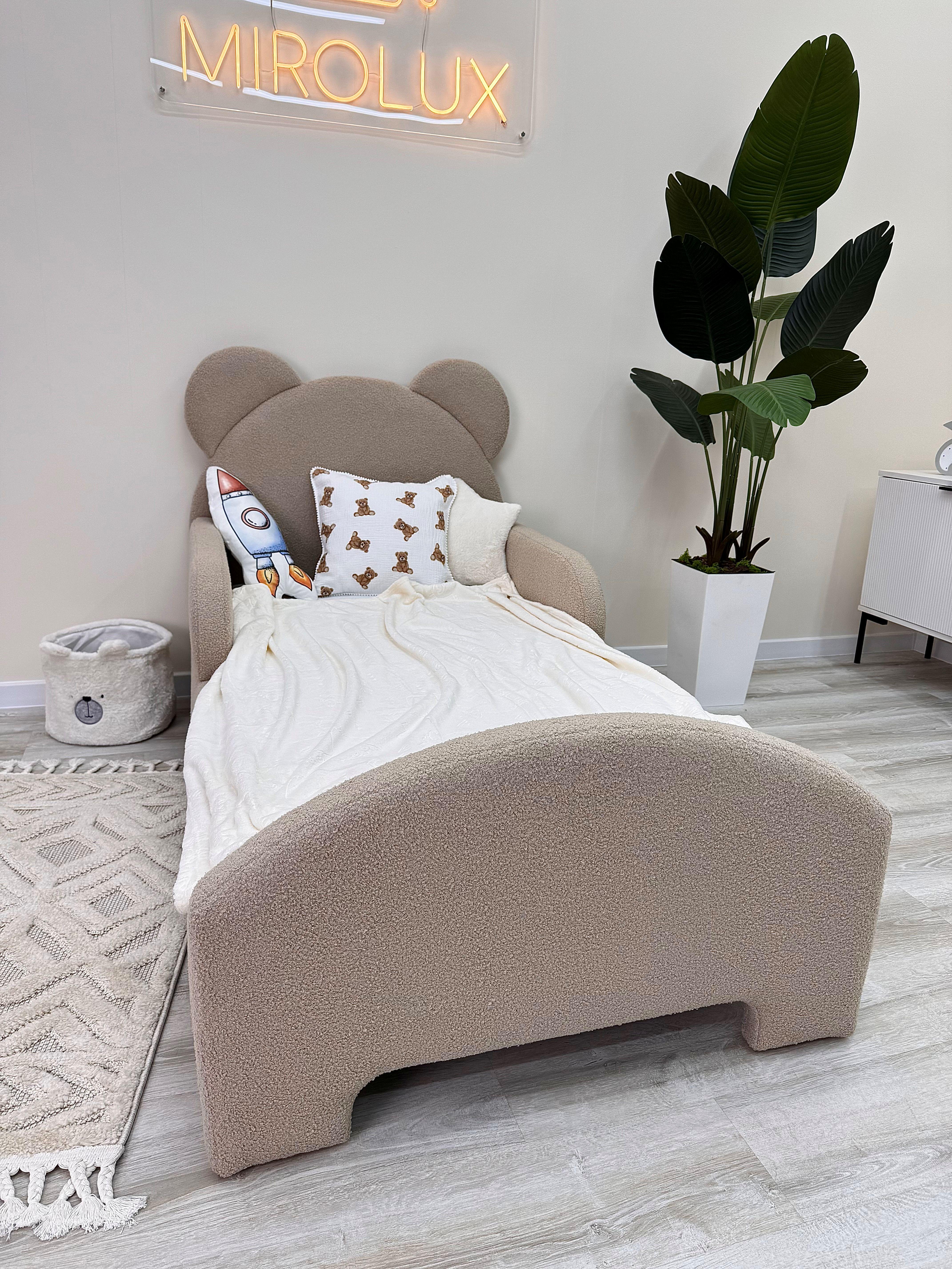 Кровать детская Mirolux Мишка букле 80х190 см Латте (31435709)