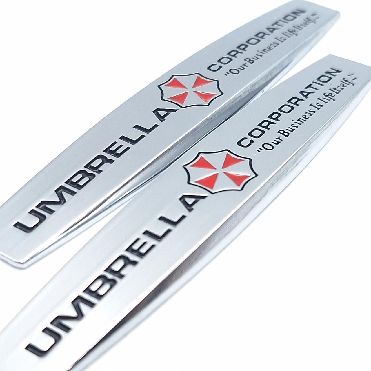 Эмблема на крылья Umbrella 10х1,8 см Хром глянцевый (2137153665)