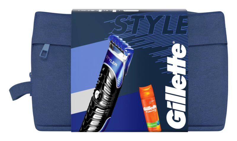 Мужской набор для бритья Gillette Fusion ProGlide Styler Бритва-стайлер с косметичкой и гель 200 мл