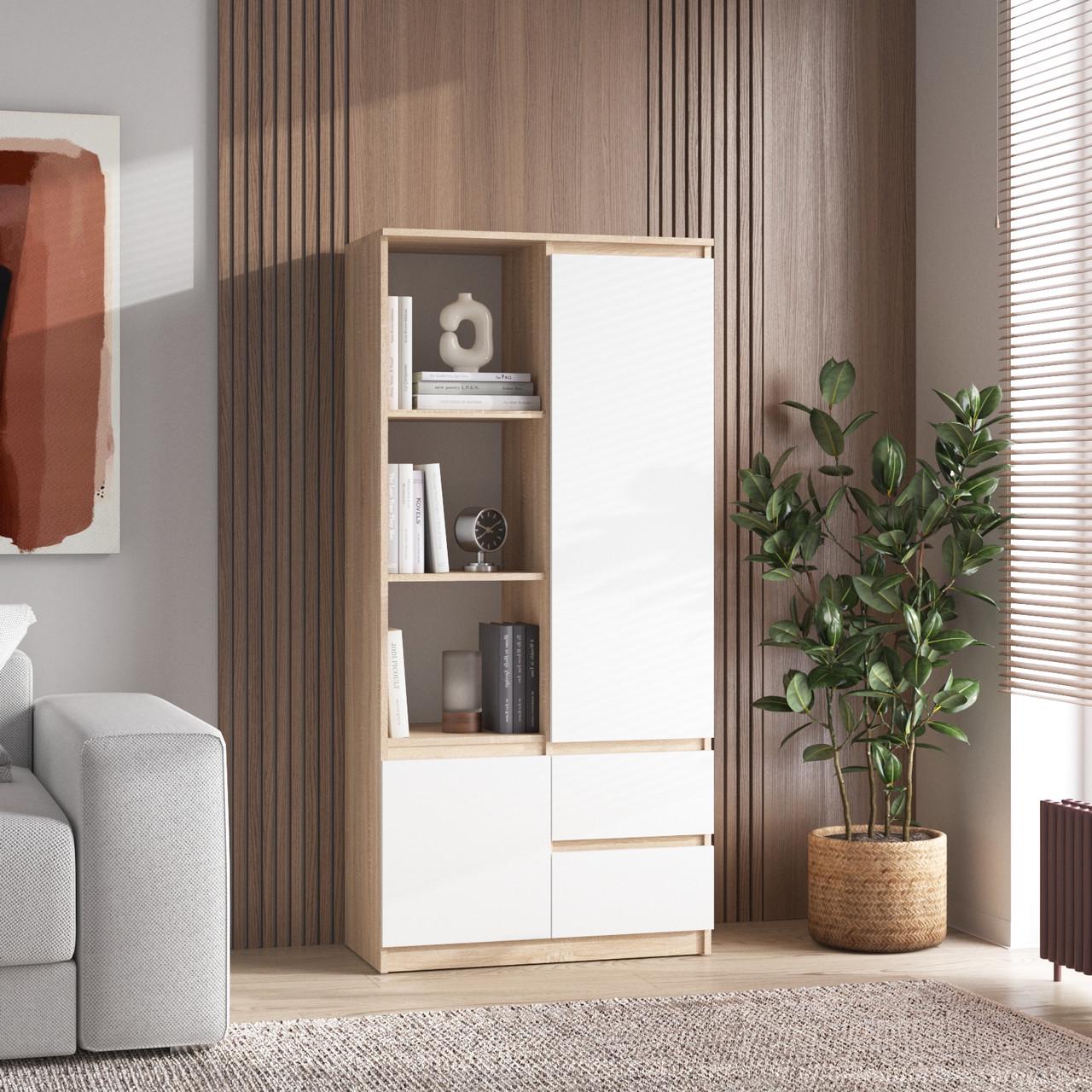 Шафа-пенал Вайс R-26 802х400х1691 мм Дуб Сонома/Білий фасад (30773983) - фото 1