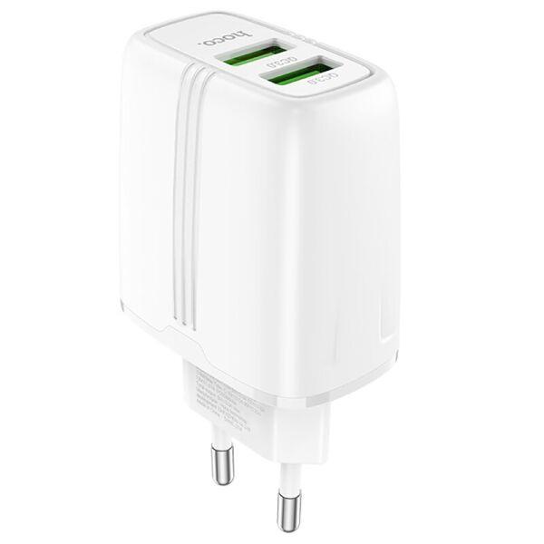 Мережевий зарядний пристрій Hoco N12 Yizhan QC 3.0 2 USB White