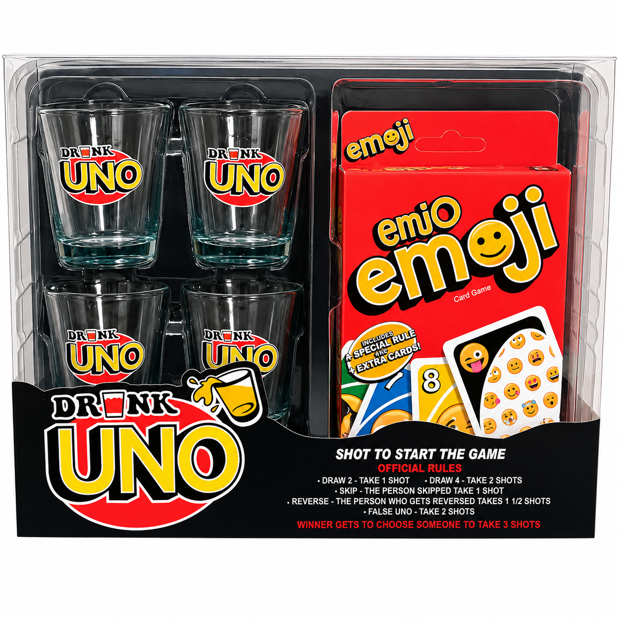 Настольная игра для взрослых Drink UNO с 4 рюмками (35223533)