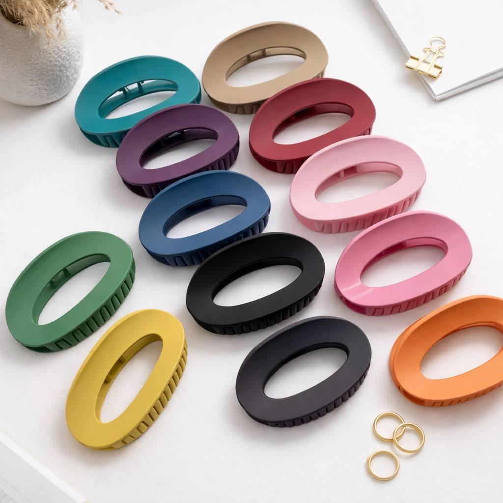 Набор крабиков для волос большие овальные 12 шт. Разноцветный (2900827012)