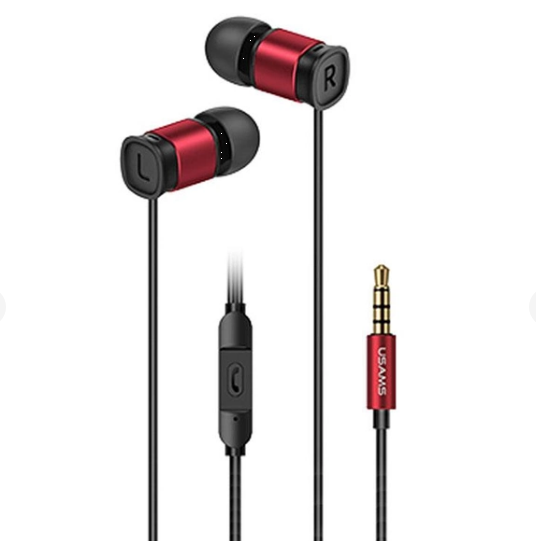 Навушники провідні Usams EP-46 Mini 3,5 мм In-Ear Earphone 1,2 м Red (HSEP4602)