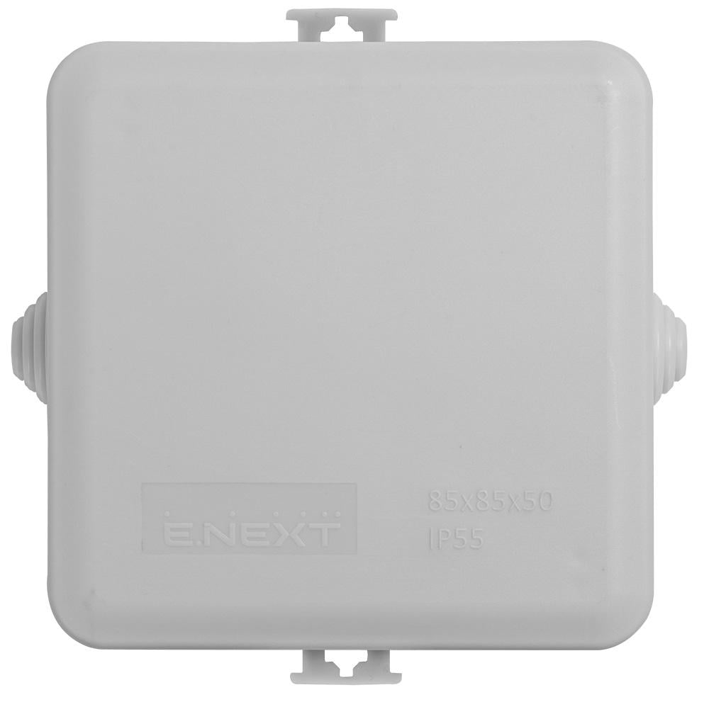 Розподільна коробка E.NEXT e.db.stand.85.85.50u 85x85x50 мм зовнішня 2 герметичних введення IP55 (s027040) - фото 2