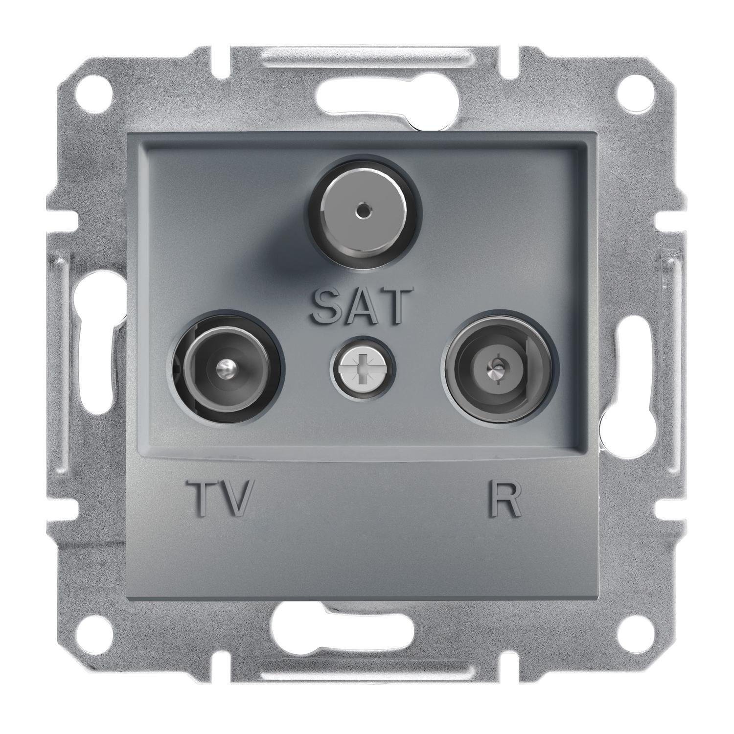 Розетка конечная TV/R Sat Schneider Electric Asfora Стальной (EPH3500162)