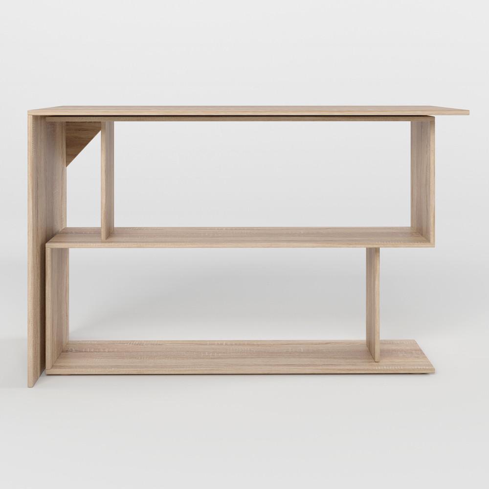 Компьютерный стол поворотный с полками М-Зон Джеко 1200 Сонома (MZN-031032) - фото 3 Компьютерный стол поворотный с полками М-Зон Джеко 1200 Сонома (MZN-031032) - фото 3