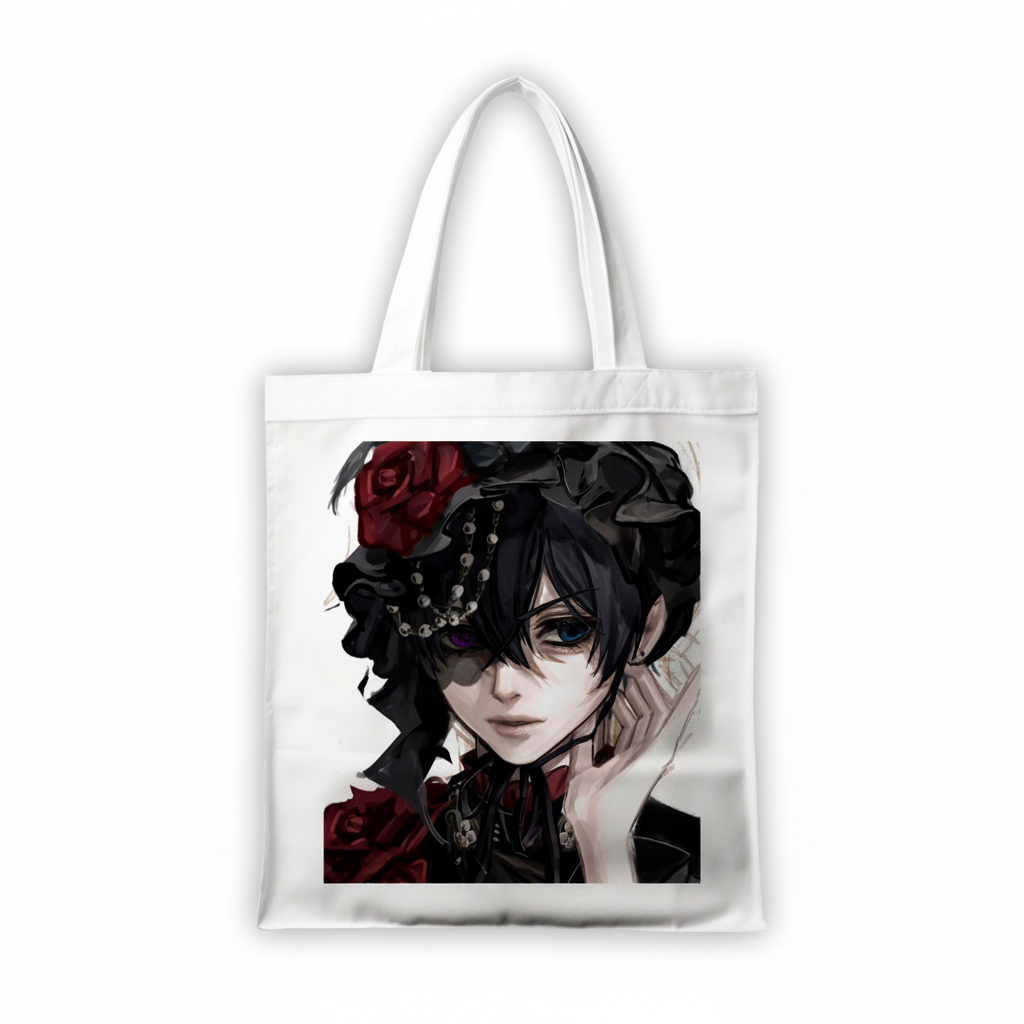 Сумка-шопер Black Butler Сиэль Фантомхайв из габардина Белый (6546)