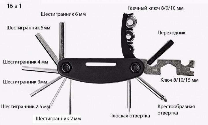 Ключи набор для велосипеда Velos 16в1 (238431517) - фото 5