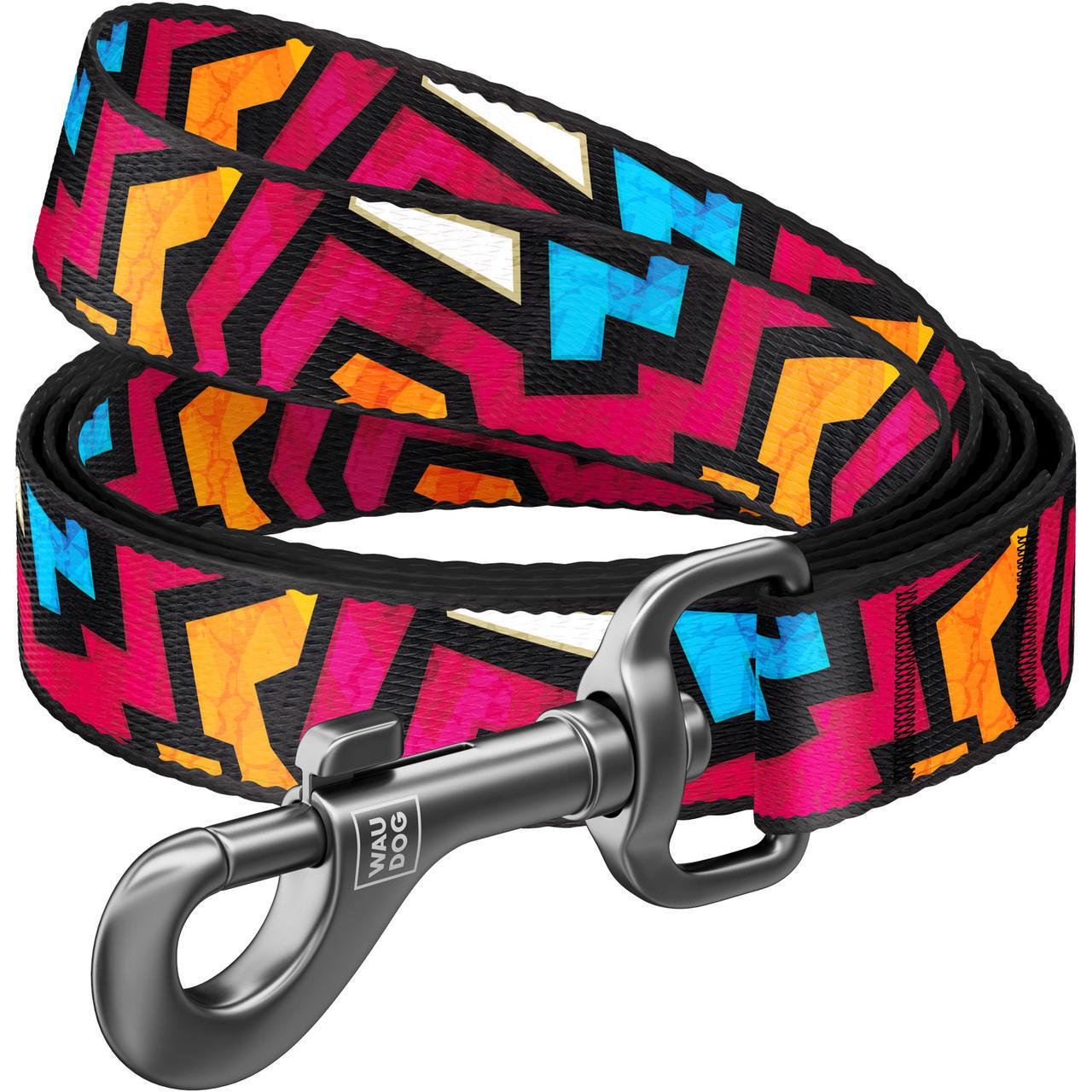 Поводок для собак нейлоновый Waudog Nylon Граффити 122 см 25 мм (4912)