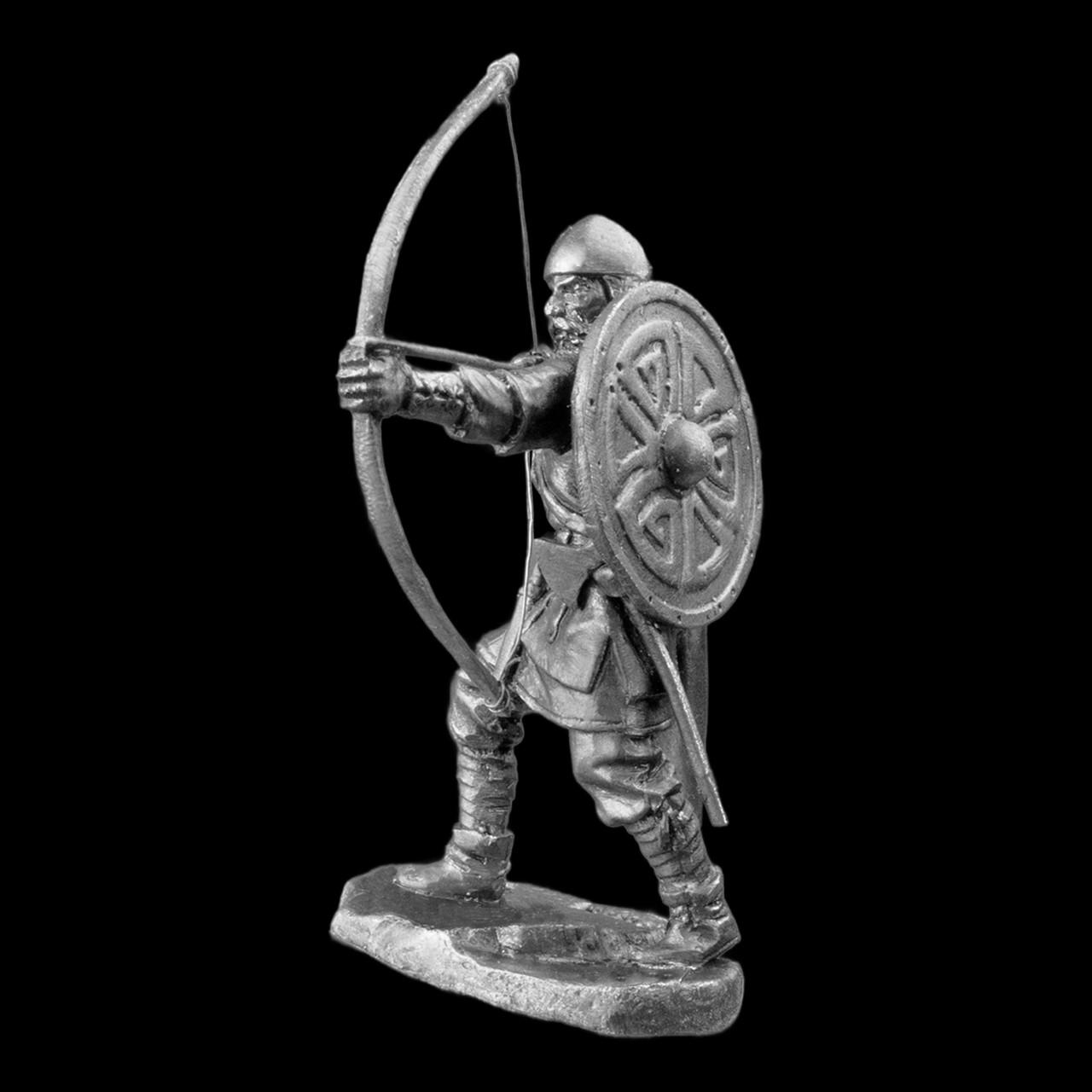 Статуэтка коллекционная Викинг с луком из металла и олова 6,5 см (42000069) - фото 2