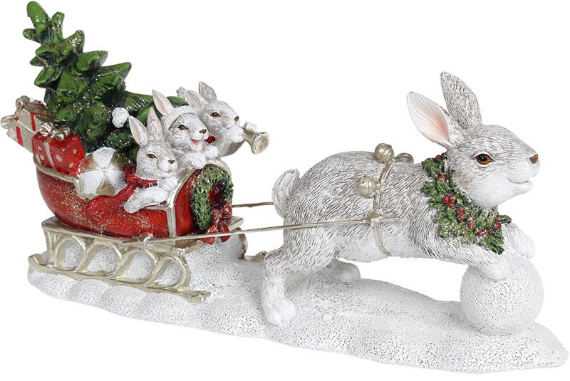 Декоративная композиция Заячья повозка 31х8,5х14 см Серый (BD-707-777)