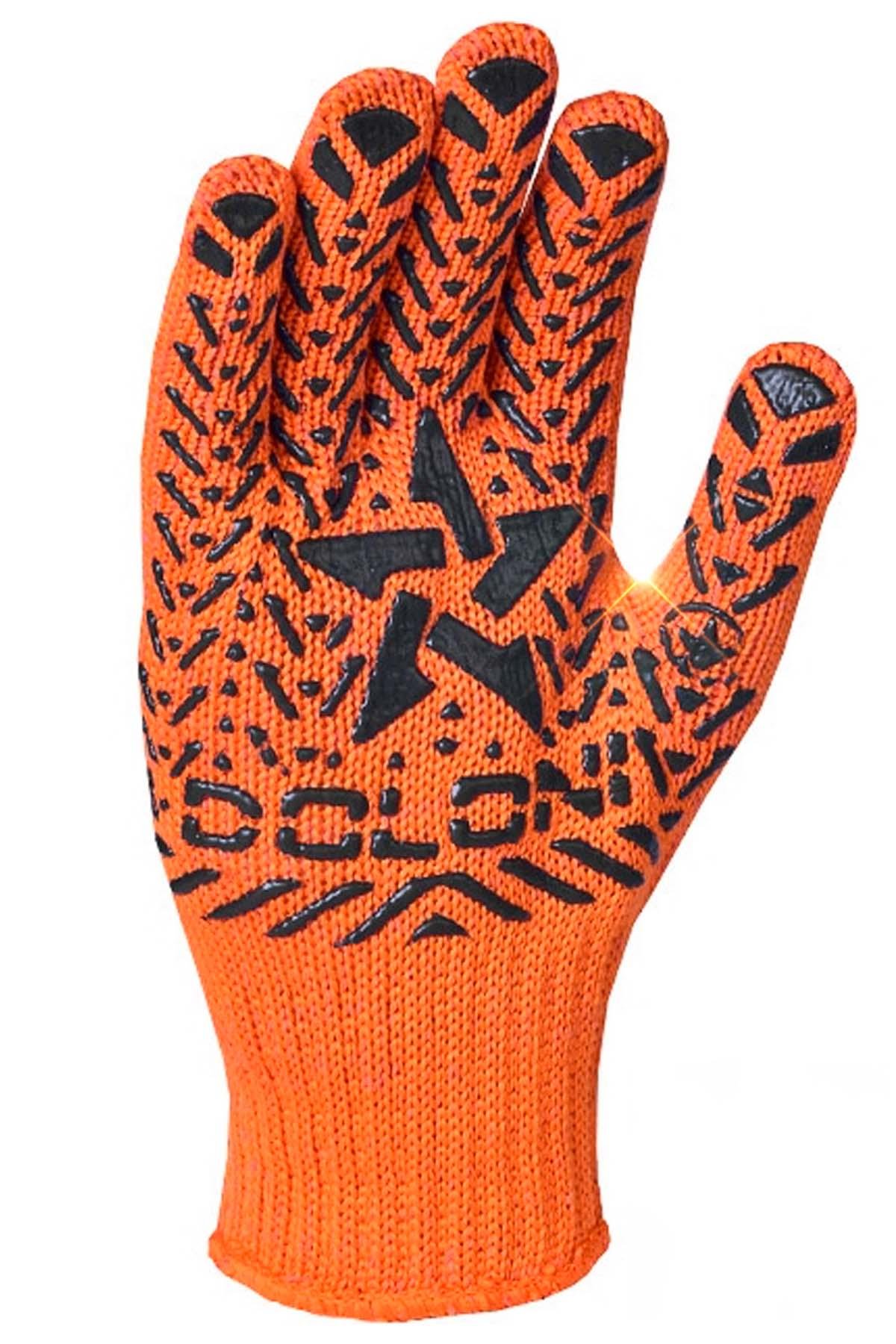 Перчатки рабочие BRS Звезда хозяйственные трикотажные из ПВХ 10 шт. Orange Перчатки рабочие BRS Звезда хозяйственные трикотажные из ПВХ 10 шт. Orange