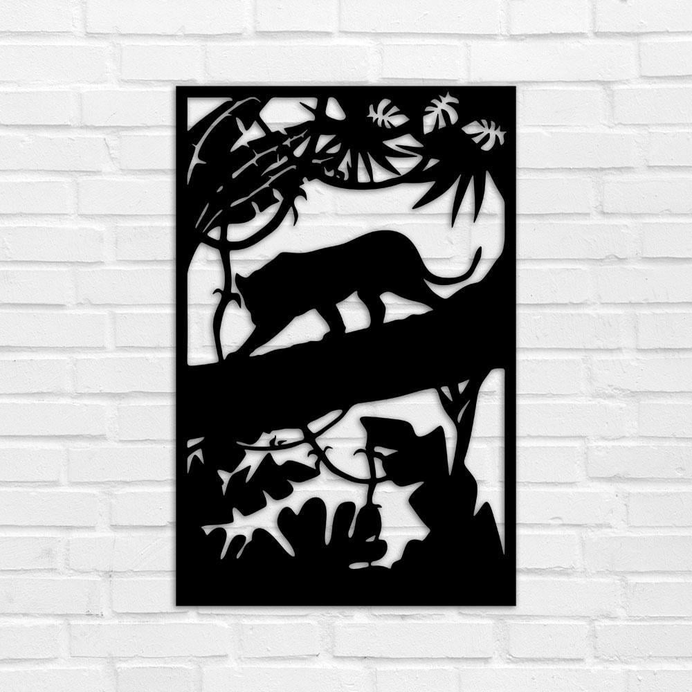 Настенное панно из дерева TWD Пантера 40х26 см Черный (WALL10021)
