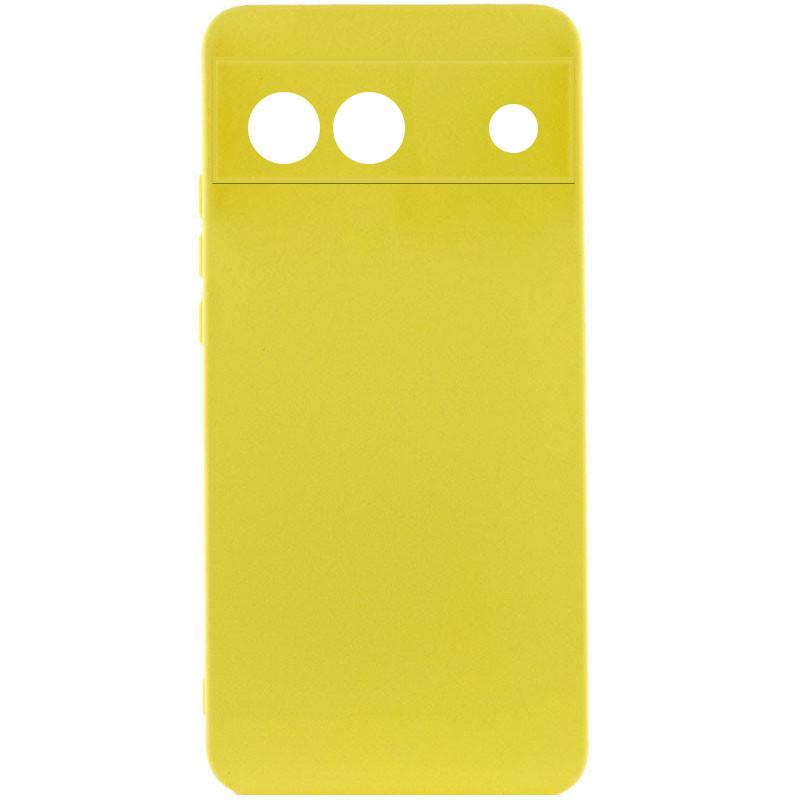 Противоударный чехол Silicone Cover Lakshmi Full Camera (A) для Google Pixel 6a Желтый / Flash