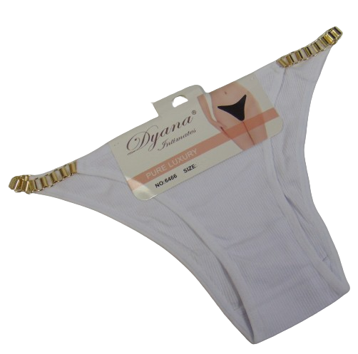 Трусы Dyana 6466 с цепочками по бокам S/M Белый