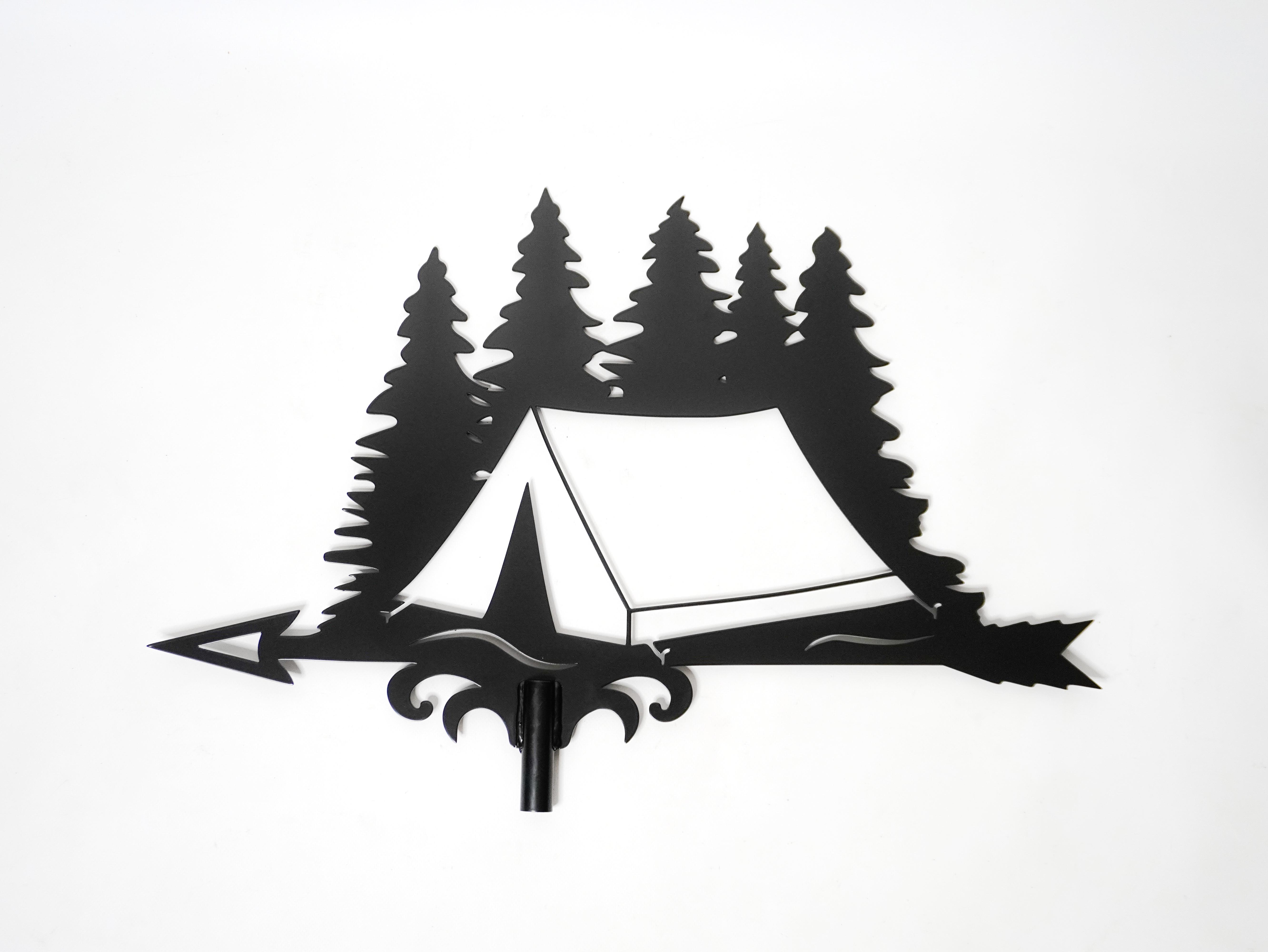 Флюгер на крышу металлический Кемпинг Черный Флюгер на крышу металлический Кемпинг Черный