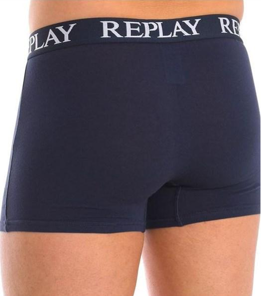 Труси-боксери чоловічі анатомічні Replay 2 шт. S Темно-Синій/Білий - фото 3