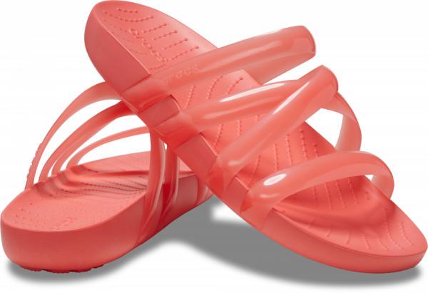 Шлепанцы Crocs Splash Glossy Strappy р. W7/EUR 37-38 Neon watermelon (13331478) - фото 1