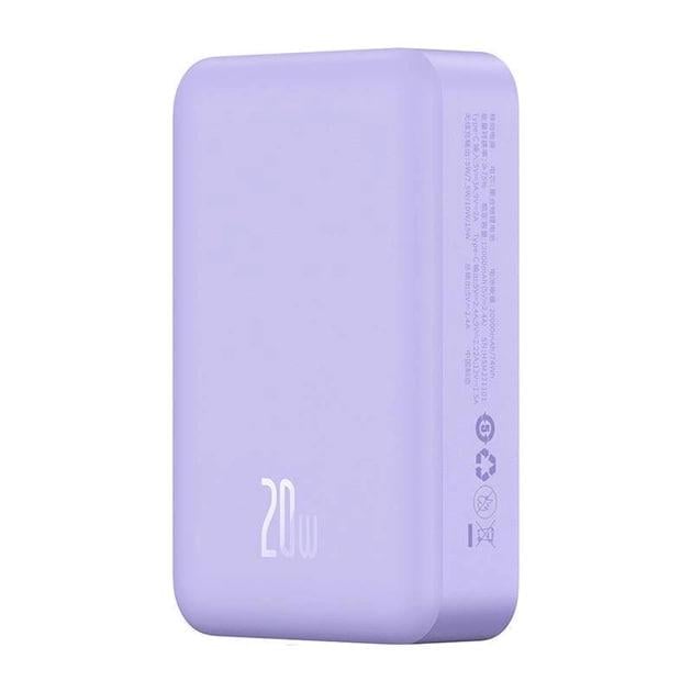 Повербанк Baseus Magnetic Mini 20000 mAh 20 W 2в1 QC3.0+PD3.0 с беспроводной зарядкой Qi 15 W Purple (PPCX150005) - фото 1