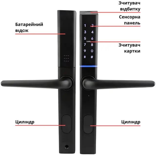 Замок дверний біометричний розумний SEVEN LOCK SL-7763BF Black (2469260442) - фото 7 Замок дверний біометричний розумний SEVEN LOCK SL-7763BF Black (2469260442) - фото 7