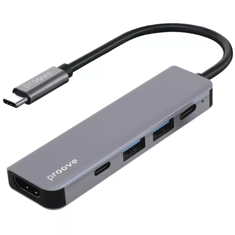 USB-хаб Proove Arc Link 5в1 с HDMI 4K/2xType-C3.0/2xUSB3.0 Серый (686360012)